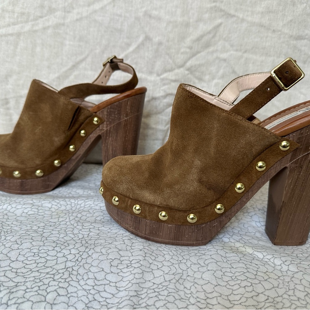 INC International Concepts Brown and Gold Platform Sandals - Picture 3 of 10